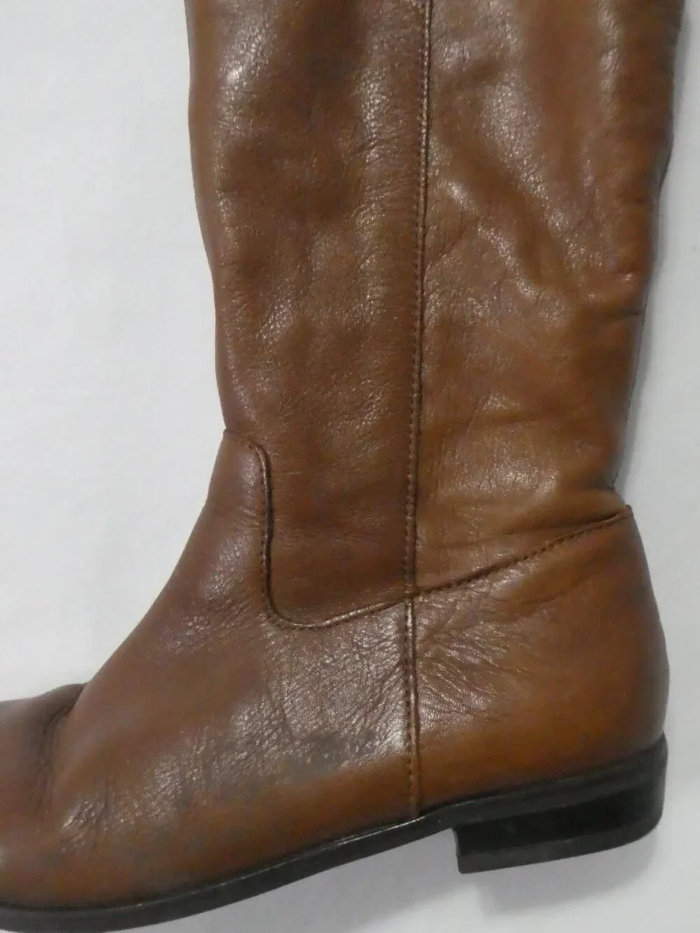 ALDO Brown Leather Knee High Riding Boots Back Buckles - Size 5 - Picture 10 of 16